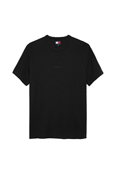 Tommy Hilfiger Tricou bărbătesc cu mânecă scurtă, slim, cu text, tip waffle, M