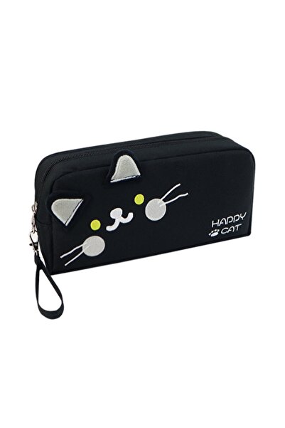 Choice black Black and White Cat Cute Pencil Bag Portable Stationery Bag with...