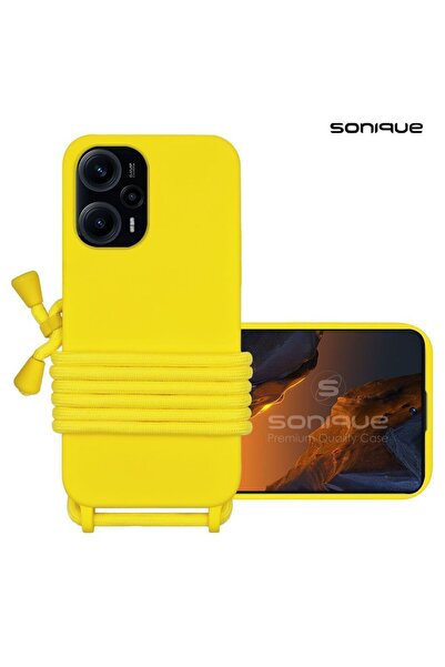 Sonique Θήκη Σιλικόνης με Κορδόνι CarryHang Xiaomi Poco F5 5G Κίτρινο