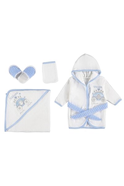 Minimio Kids 4-Piece Luxury Embroidered Baby Bathrobe Set