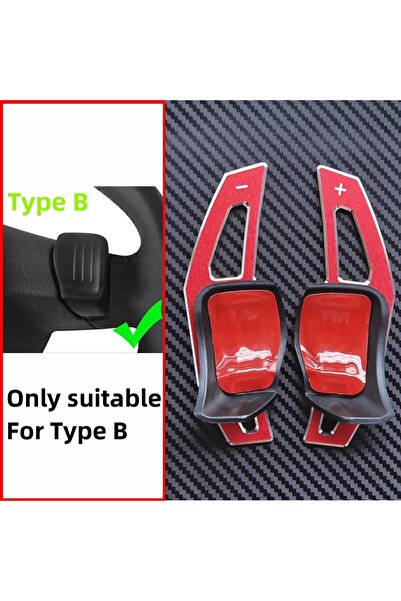 Choice1 مقابض تحكم (Paddle) حمراء من النوع B لعجلة القيادة لسيارات سكودا أوكت...
