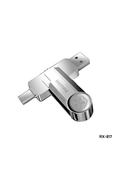 Remax RX-817 2-in-1 USB Flash Drive 256GB USB 3.1 / USB-C Ασημί
