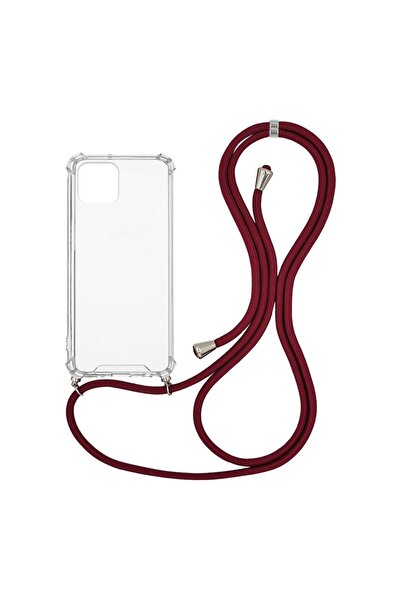 Sonique Θήκη Σιλικόνης με Κορδόνι Armor Clear Apple iPhone 12 Pro Max Μπορντό