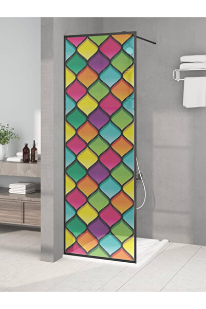 WINK FOL Duşakabin Cam Vitray Kendinden Yapışkanlı Folyo 50x200 cm | Çift Tar...