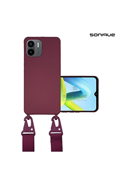 Sonique Θήκη Σιλικόνης με Strap CarryHang Xiaomi Redmi A1 / Redmi A2 Μπορντό
