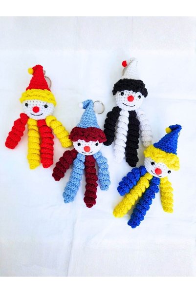 rmys Fan Themed Amigurumi Clown Keychain Set of 4 (18 cm)