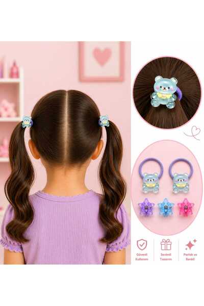 mdm style Figurine drăguțe de ursuleț și iepuraș – Elastic + Cataramă cu înch...
