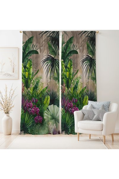 Hanna Home Lüks Haki Yeşil Floral Desenli Kadife Görünümlü Misafir Odası Fon ...