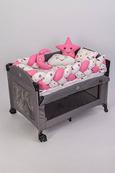 Jasmin Bebe Home Knitted Protected Baby Crib and Playpen Sleeping Set 7 Pieces