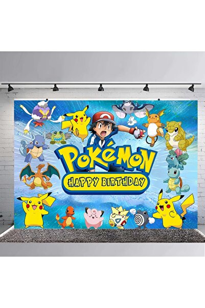 ESLEM Pokemon Themed Birthday Banner Wall Banner