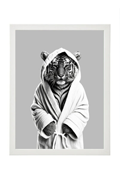 Boomah Accessories Tiger in Bathrope , Bathroom Wall Art, Nursery Poster with...