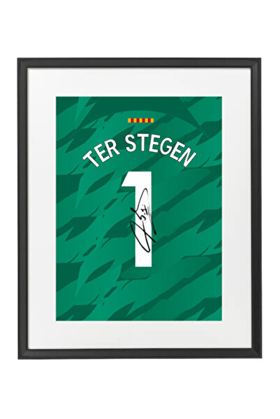 Boomah Accessories Marc Ter Stegen Barcelona Autographed Jersey Poster with F...