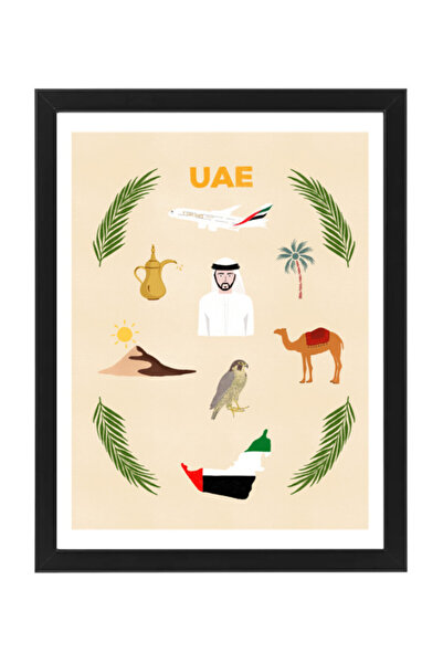 Boomah Accessories ملصق فني رقمي للجدار عن عناصر السفر الثقافية في الإمارات ا...