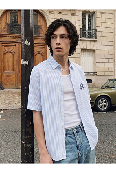 LC Waikiki Ανδρικό πουκάμισο Oxford με ρίγες από το Shining Store