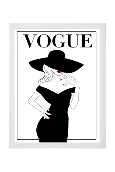 Boomah Accessories Vogue Fashion Girl Design Abstract Wall Art Poster with Fr...