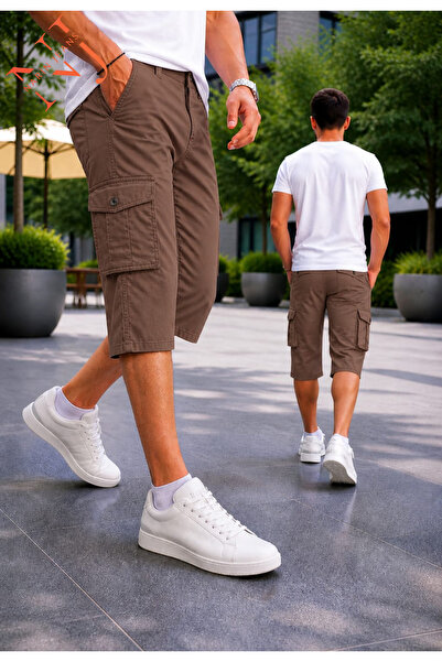 NARİN JEANS Pantaloni scurți bermuda pentru bărbați, lungi, cu buzunare cargo...