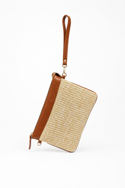 Çantacımstore Women's Straw Portfolio & Clutch Bag Brown