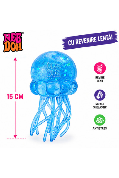 Needoh JELLY SQUISH Jellyfish ANTISTRESS 15 cm, slow rebound, BLUE