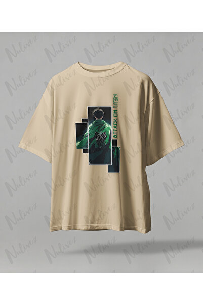 Nulivez Levi Ackerman Attack on Titan Oversize Unisex T-Shirt - Shingeki No K...