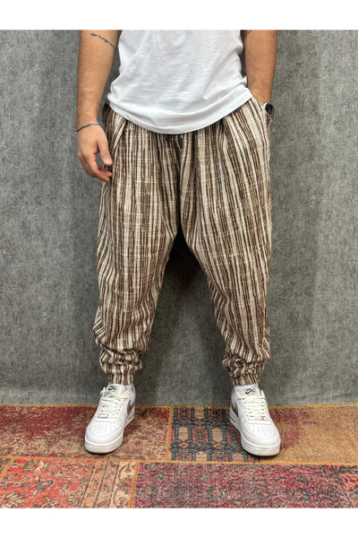 FıttingRoom Elastic Waist Pleated Patterned Half-Shalwar