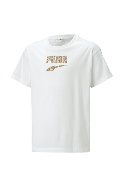 Puma Youth Boys Downtown Logo Tee - White