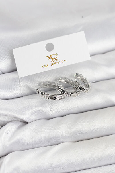 Generic Brand Brass Silver Color Zircon Stone Ring Snake Model Ysx Trio Earri...