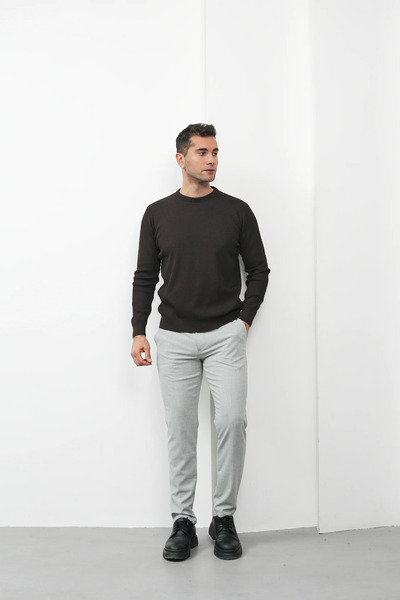 MODEFENDİ Wick Patterned Crew Neck Sweater