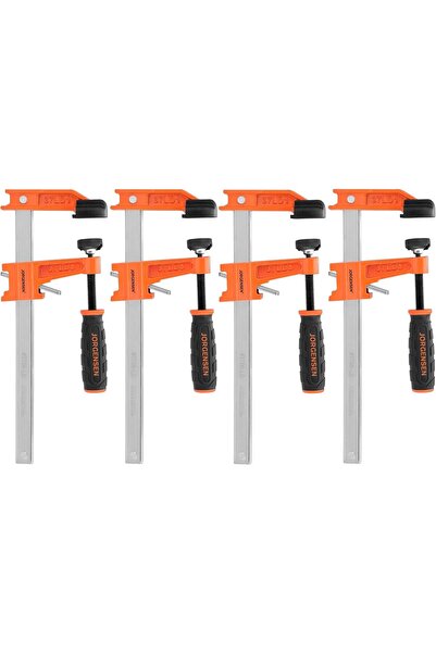 Jorgensen 15.2 cm Bar Clamp Set, 4 Pack Steel F Clamp Light Duty, 136 kg Load...