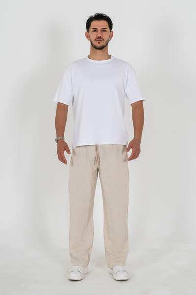 Botex 100% Cotton Natural Comfortable Pants with Elastic Waist