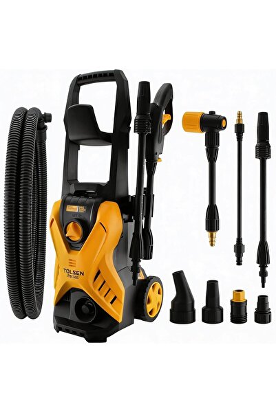 TOLSEN PRESSURE WASHER 1400W 70BAR, WITH SOAP BOTTLE
