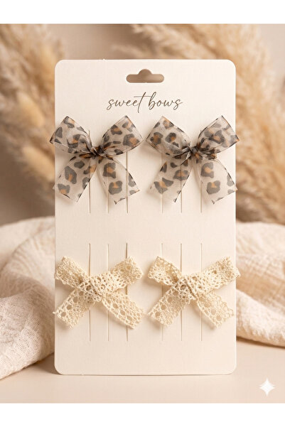 Laria Leopard and Lace 4-Piece Baby Girl Buckle Set