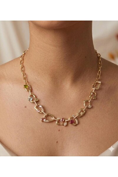 ACCESORİOS Renkli Taşlı Kolye