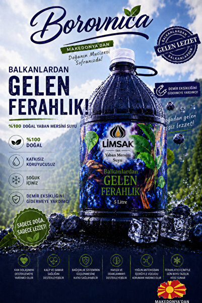 limsak LİMSAK' tan Borovnika Yaban Mersini Suyu – %100 Doğal İçerik & Eşsiz L...