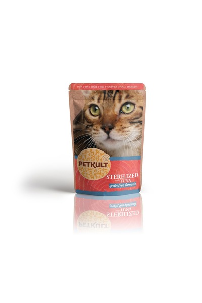 PetKult Hrana umeda pentru pisici Petkult, Sterilized, Ton 10x100g