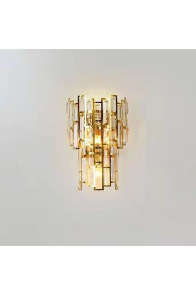 OEM Indoor Wall Lamp, LED Sconce, Gold Stainless Steel & Crystal, Warm/Cold/N...