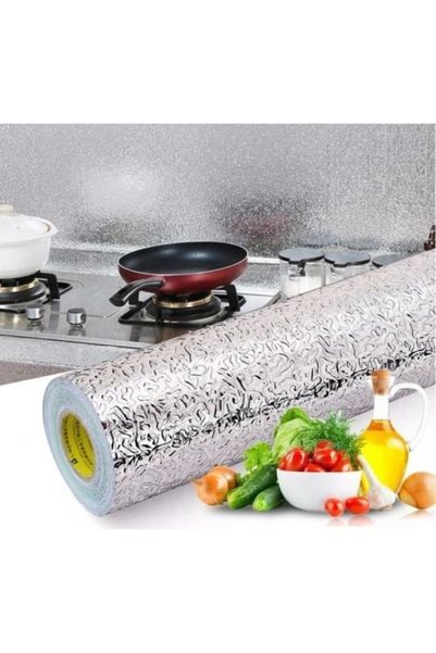Mestore Adhesive Easy-To-Clean Kitchen Countertop Foil Silver 40Cm*10M
