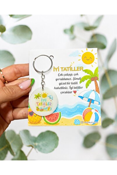 Tasarım 10 Adet İyi Tatiller Epoksi Anahtarlık