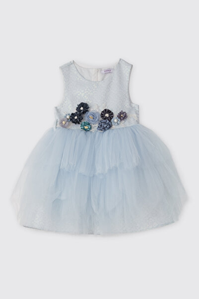 Panço Girl's Blue Evening Dress
