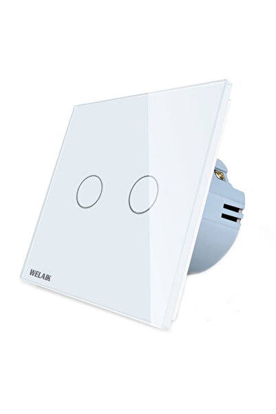 Other Welaik Double Touch Switch with Glass Panel, White
