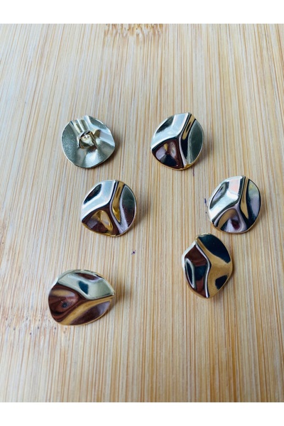 Lorin hobi Metal Z.A.R.A Model Button 2 cm 6 Pieces Medium Size Gold