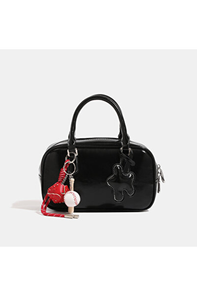 Danbaoly Women's Mini Top Handle Handbag with Baseball Charm, Cute PU Leather...
