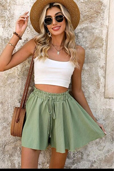 HONCIE Beli Bağcıklı Mini Şort Etek & Yazlık Bohem Stil