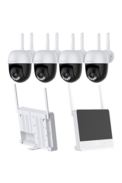 Vstarcam CS613-Y 4 PTZ Kameralı Lcd Ekranlı Sesli Kablosuz Wifi Kamera Seti