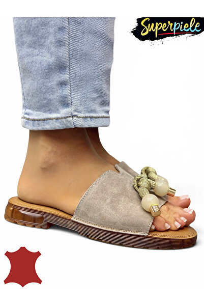ANGEL BLUE Casual women's Slipper made of Genuine Leather with decorative acc...