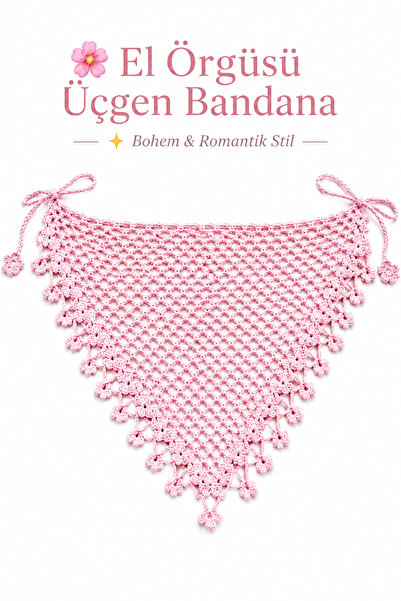 NEHOLİA El Örgüsü Saç Bandanası Bohem Bone Yazlık kombin Bandana Saç Aksesuarı