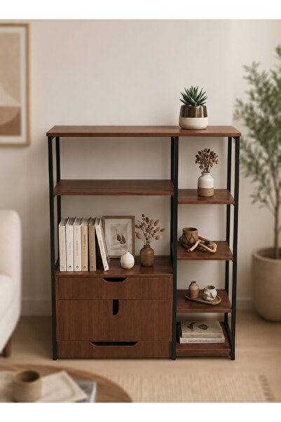 Cady One Multi-Purpose Wooden Storage Rack with Drawers and Cabinets Organize...