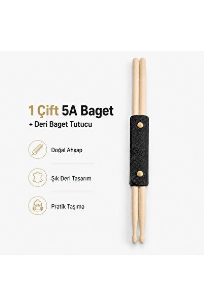montavo est 1993 1 par kožnih palica za bubnjeve 5A sa držačem od prirodnog d...
