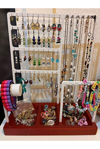 DU&ER 💍 Takı Standı – Küpe, Kolye ve Bileklik Düzenleyici Masaüstü Organizer