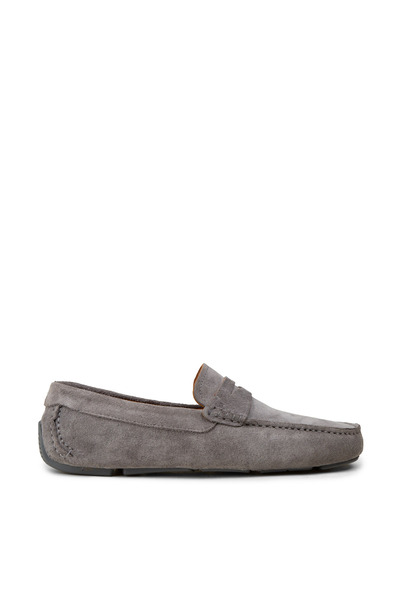 Deery Men's Genuine Suede Gray Penny Loafer