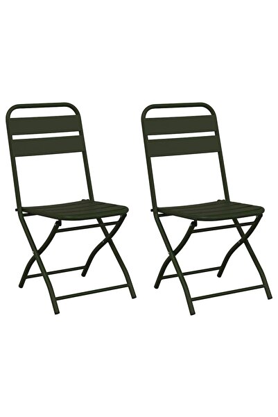 vidaxl Scaun pliabil pentru grădină 2 pcs Verde 42 x 52 x 82cm